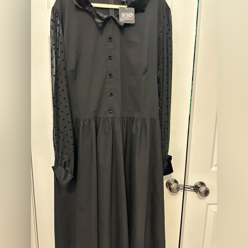 Retrolicious Etro Black Polka Dot Sleeve Dress